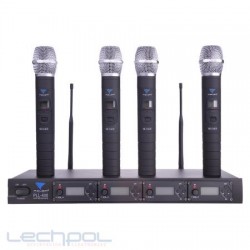 (MIK0116-4) Microphone UHF PLL-400 4 channels (4 microphones in hand)